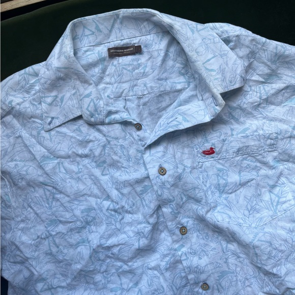 Southern Marsh Island Linen White Flamingos Buttondown, Size XL, EUC - Picture 5 of 5
